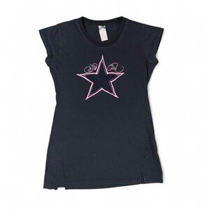 SoCal lace star y2k baby tee